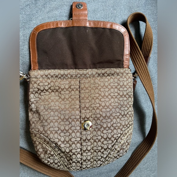 Coach Brown Soho Mini C Signature Swingpack Jacquard Leather Trim - Picture 3 of 12